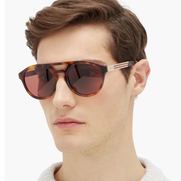 NEW GUCCI GG0689S 002 HAVANA GREEN UNISEX SUNGLASSES GUCCI - Picture 4 of 13